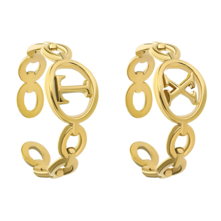 GOLD RINGS UNISEX - GOLD INITIAL - HAPUXT